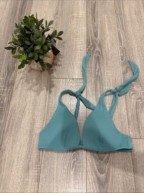 Shade & Shore Teal Ribbed Bikini Top